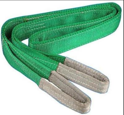 China Flat 8:1 7:1 6:1 5:1 safety sling safety polyester webbing green color ea-One Round for sale