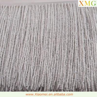 China New Style Eco-friendly Seed Bead Fringe And Tassel Beaded Trimming With Ribbon Band For Home Decoration for sale