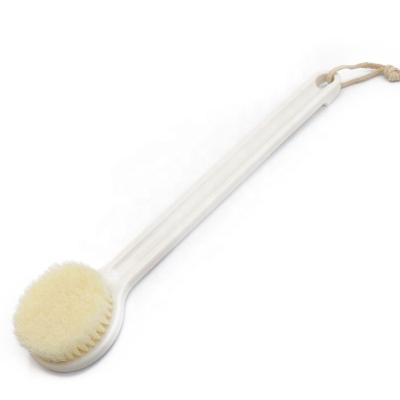 China Long Handle Bath Brush Durable Plastic Straight Handle Anti Slip Hair Brush Soft Hair Cleaning Brush for sale