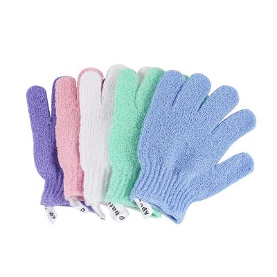 China EXFOLIATE Custom Dead Skin Cell Remover Dead Skin Cell Remover Body Scrubber Polyester Bath Shower Polyester Body Scrubber Deep Clean Soft Nylon Exfoliating Glove for sale