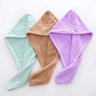 China QUICK DRY High Quality Quick Absorbent Microfiber Shower Cap Towel Hair Drying Towel Quick Dry Hat for sale