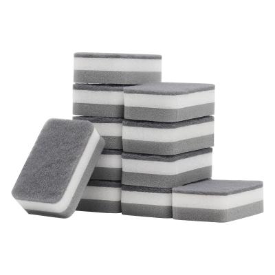 China Sustainable Kitchen Sponge Wipe Dishwashing Sponge Kitchen Household Sponge High Density Gray White Cleaning Block for sale