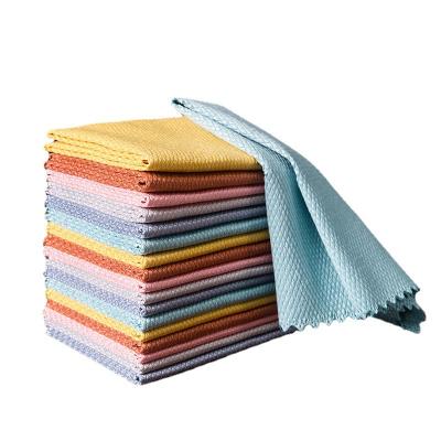 China Sustainable Reusable Household Cleaning Cloth Fish Scale Cloth Kitchen Window Car Cleaning Cloth for sale