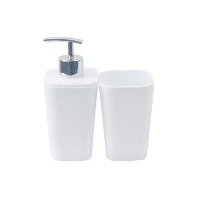 China BPA Free Plastic Foam Free Foam Soap Dispenser Bottle Toothbrush Box Cup Bathroom Accessories Gift Set for sale