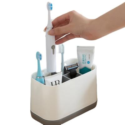 China Wholesale Viable Plastic Bathroom Toothbrush Holder Solid Color Bathroom Accessories Gift Set Toothbrush Organizer for sale