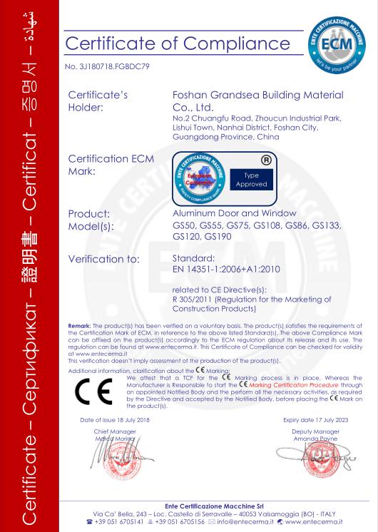 CE - Foshan Grandsea Building Material Co., Ltd.