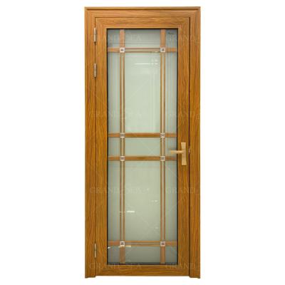 China Modern European Standard Double Tempered Grill Frame Frosted Glass Red Swing Door For Home for sale