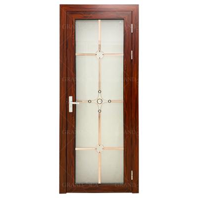 China Modern Malaysia Red Color Grill Style Standard Double Tempered Frosted Glass Swing Door For Toilet for sale