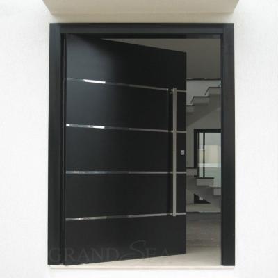 China High Quality Fixed Line Black 30*80 Easy Style Bulletproof Mirror Finish Panel Color Front Pivot Door for sale