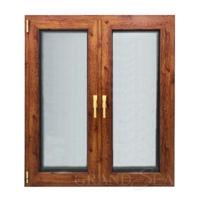 China Folding Wood Screen Window Design Waterproof Tilt And Turn Aluminum Window Frame for sale