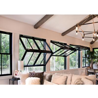 China 2021 New Design Huge Double Swing Design Building Material Tempered Glass Aluminum Window Aluminum Window for sale