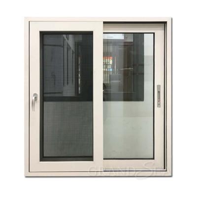 China Low-E Mirror Folding Horizontal Sliding Screen Three Trackers Anti-UV High Security Glass Sliding Aluminum Window for sale