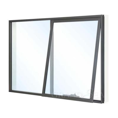 China Large Swing Size Heat And Sound Insulation Aluminum Tent Window With Double Glass for sale