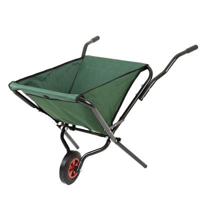 China Oxford Wheelbarrow WB0400 Foldable Folding Cloth Tray Wheelbarrow Folding Tool Cart Oxford Wheelbarrow for sale