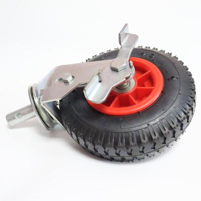 China Machinery Repair Shops 6 Inch 8 Inch 10 Inch 12 Inch Wheel Rubber Pneumatic Caster With Brake for sale