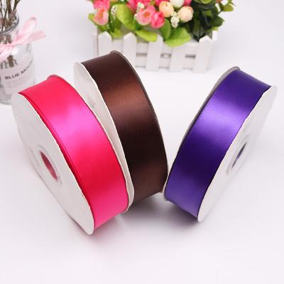 China Recyled in stock satin ribbon factory for packing ribbons 100% polyester satin gift ribbon custom 196 colors wholesale for sale