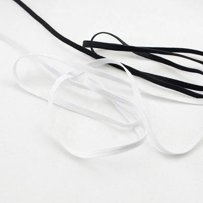 China YIWU 5mm flat elastic ribbons custom elastic band / white and black color elastic band for sale