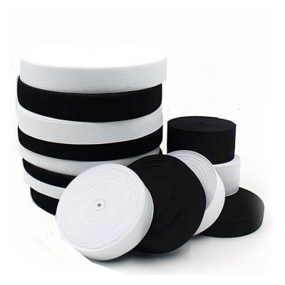 China Factory Wholesale High Elastic Elasticity Factory Wholesale White Black Color Knitted Elastic Band for sale