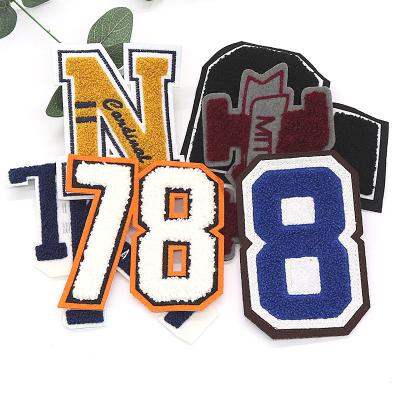 China Handmade Letters Numbers Patch Customized Embroidery Patch Iron On Embroidery Patches Clothing Label for sale