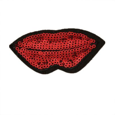 China Other No Minimum Custom Iron On Embroidered Shiny Fruit, Lipstick Patches for sale