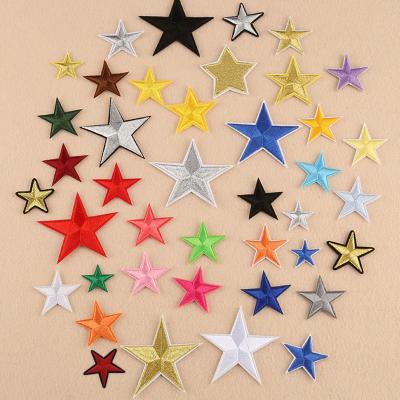 China Handmade Five Star Embroidery Pointed Wholesale Different Styles With Various Colors Patches For Apparel for sale