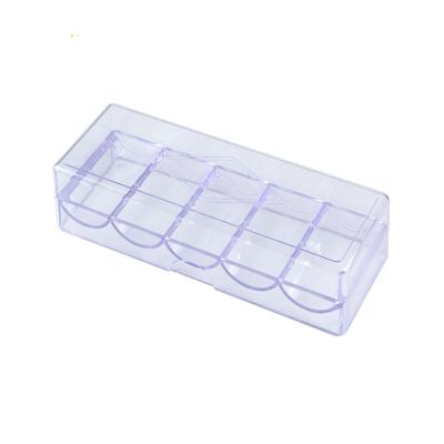 China Aobo 100pcs Poker Chip Tray To Hold 40mm Plastic Clear Acrylic Poker Chips Case for sale