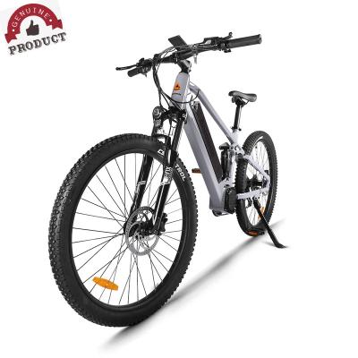 China Aluminum alloy bafang mid motor electric bicycle 27.5 inch Ful-shark absorption mountain ebike 9 speed derailleur mtb ebike for sale