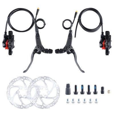 China Mountain bikes electric bicycle disc brake kit ebike hydraulic power cut out brake level for bafang motor 3 pin electric bike hydraulic brake for sale