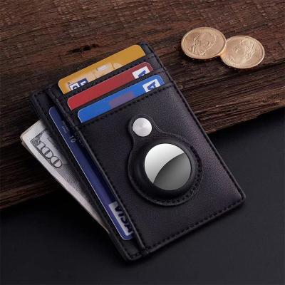 China For Airtags High Quality Slim Minimalist Leather For AirTag Wallet Card Protective Case Anti Scratch Fall Shockproof Cover for sale