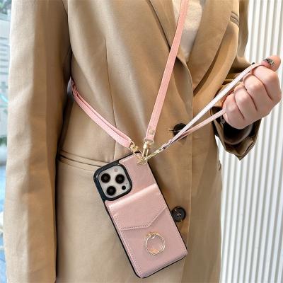 China Shockproof For iPhone14promax Multifunctional Phone Case 13pro Coin Purse 12pro Hand Rope 11promax xsmax/xr Leather Stand for sale