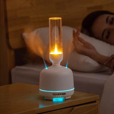 China 2022 New Patent 300ml Electric Aroma Flame Diffuser Simulation Mute Aroma Oil Diffuser Flame for sale