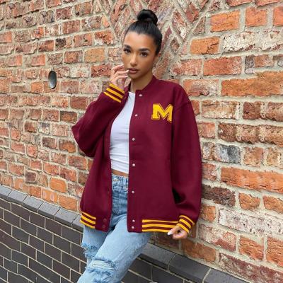 China 2022 Letters Breathable Baseball Uniform Plain Long Sleeve Autumn Winter Womens Coats for sale