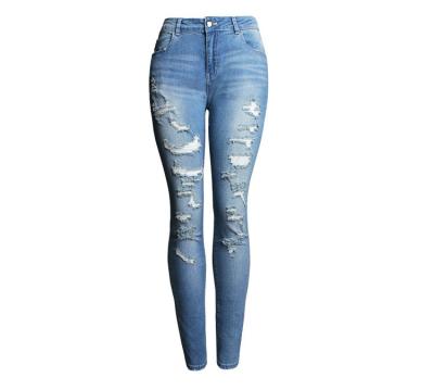 China Breathable Stretch Skinny Jeans Women Distressed Jeans For Women Ladies Skinny Jeans for sale