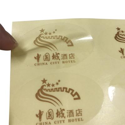 China Wholesale Custom Transparent Logo Waterproof Rose Gold Clear Sticker For Packaging Labels for sale