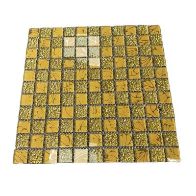 China Chinese Style Multi Color Mosaic Crystal Shiny Glass Pool Tile Mosaic Bathroom Backsplash Wall Porcelain for sale