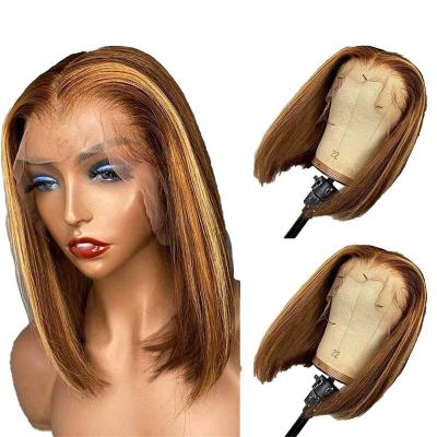 China Wholesale Peruvian Short Straight Bone 13x4 Lead Lace Front With Bang For Brazilian Color Women Hairpiece Hair Wigs for sale