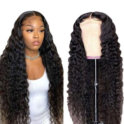 China 13x4 Water Wave Water Wave Cuticle Aligned Lace Front Wig Transparent Preplucked Waterwave Wigs Curly eviplera Australia Virgin Disc for sale