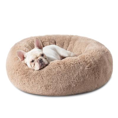 China Dog Soothing Cat Donut Soft Warm Pet Cushion Plush Pet Bed Eco-Friendly Dog Around Sleep Mat for sale