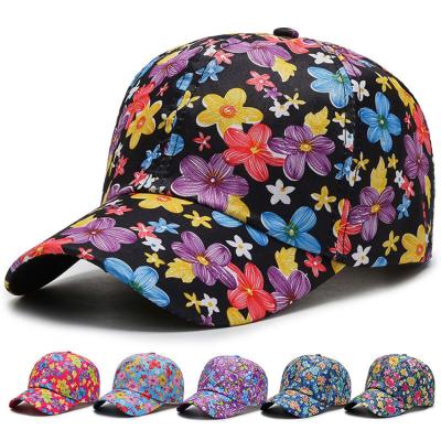 China COMMON New Arrival Fashion Hat 6 Panel Cotton Unisex Adjustable Baseball Cap Print Stylish Hats for sale