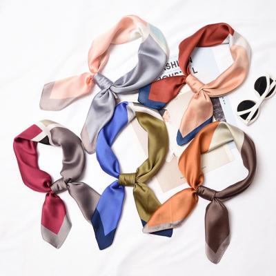 China Custom Fashion Tie Hair 100% Square Silk Scarf Digital Printing 100% Square Scarf Silk Scarves for sale