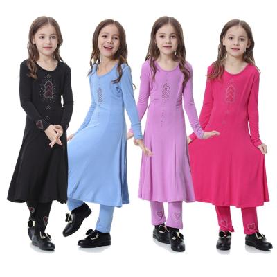 China Arabic Long Sleeve Robe Muslim Dress For Girl Kid Child Abaya Dubai Islamic Arabic Maxi Dress Traditional for sale