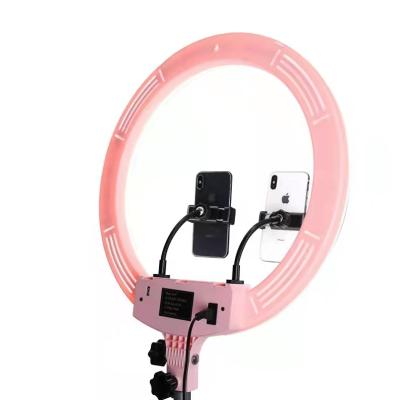 China Amazon Rose Dimmable Makeup Led With 18 Rings Tripod Stand Touch Control Light Height 45cm Big 18 Inch Selfie Ring Light Led 50/60Hz for sale