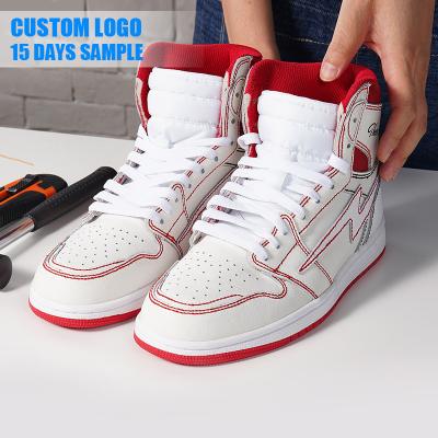 China Fashion Trend 15 Days Sample Customized Brand Men Skateboard Retro Shoes Sneaker Custom Genuine Leather Basketball Shoes for sale