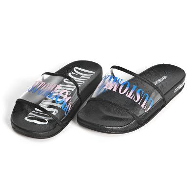 China Cushioning Hot Selling Logo Pattern Unisex Slippers Custom Printing Blank Refine Eva Pvc Sandals Men's Slides Slippers for sale