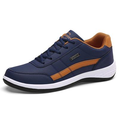 China Round Leather Men's Shoes Sneakers Stretch Breathable Male Non-slip Men's Vulcanized Shoes Casual Sneakers Shoes for sale