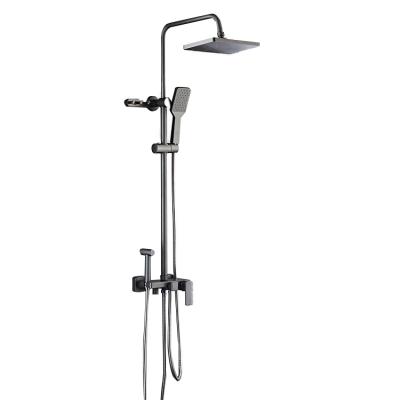 China With Slide Bar China Manufacture Professional Faucet Black Bathroom Shower Set for sale