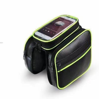 China Elastic And Soft Professional Cycling Waterproof Bike Bicycle Bag Front Frame Phone Mount Bag for sale