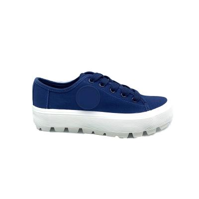 China 2022 Fashion Trend Women Canvas Shoes Deep Blue Outdoor Walking Sport Shoes For Custom for sale