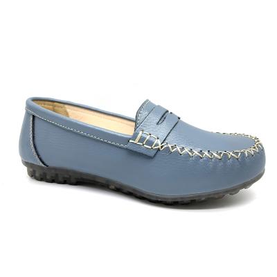 China Fashion Trend Custom Made Women Blue Flat Shoes Comfortable Slip On PU Casual Flat Shoes for sale