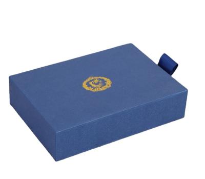 China Rigid Recycled Corrugated Drawer Sliding Box Recyclable Gold Foil Logo Printing Gift Paper Packaging for sale